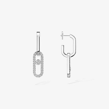 [Vicky]Move Link Diamond Earrings