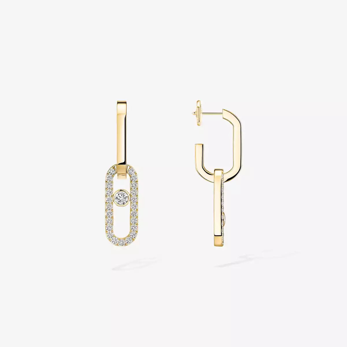 [Vicky]Move Link Diamond Earrings