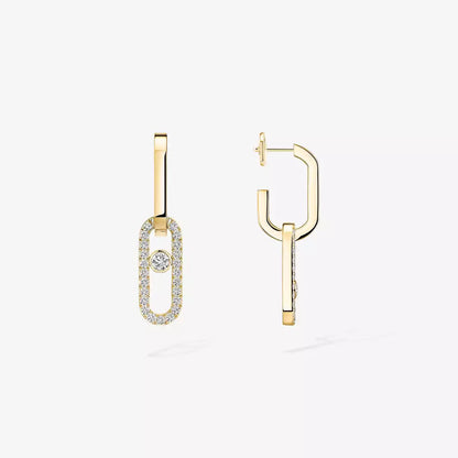 [Vicky]Move Link Diamond Earrings