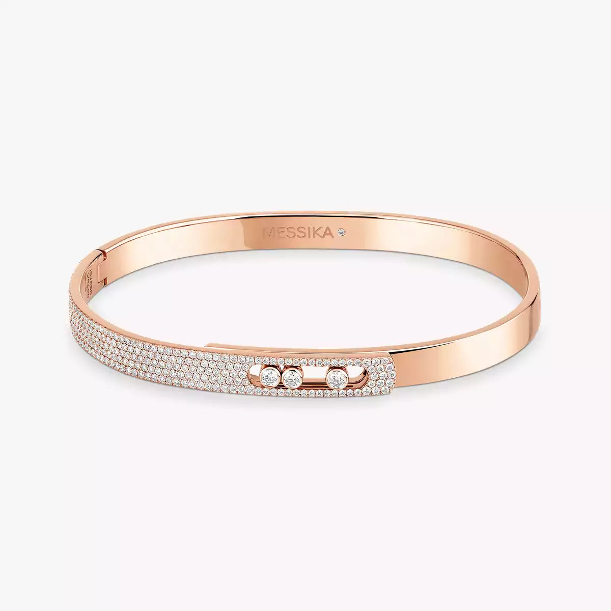 [Vicky]Move Noa Rose Gold Pavé Diamond Bangle Bracelet