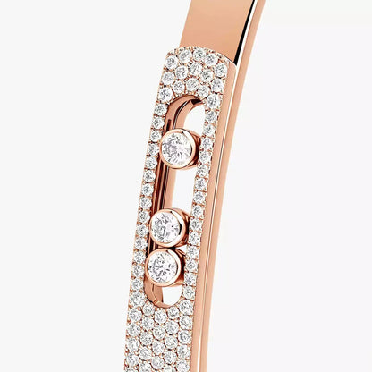 [Vicky]Move Noa Rose Gold Pavé Diamond Bangle Bracelet