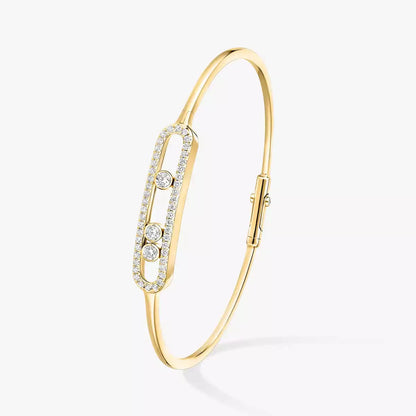 [Vicky]Move Pavé Diamond Bangle Bracelet M