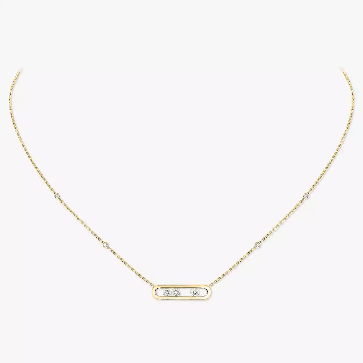 [Vicky] Baby Move Gold Diamond Necklace