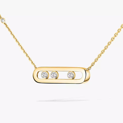 [Vicky] Baby Move Gold Diamond Necklace