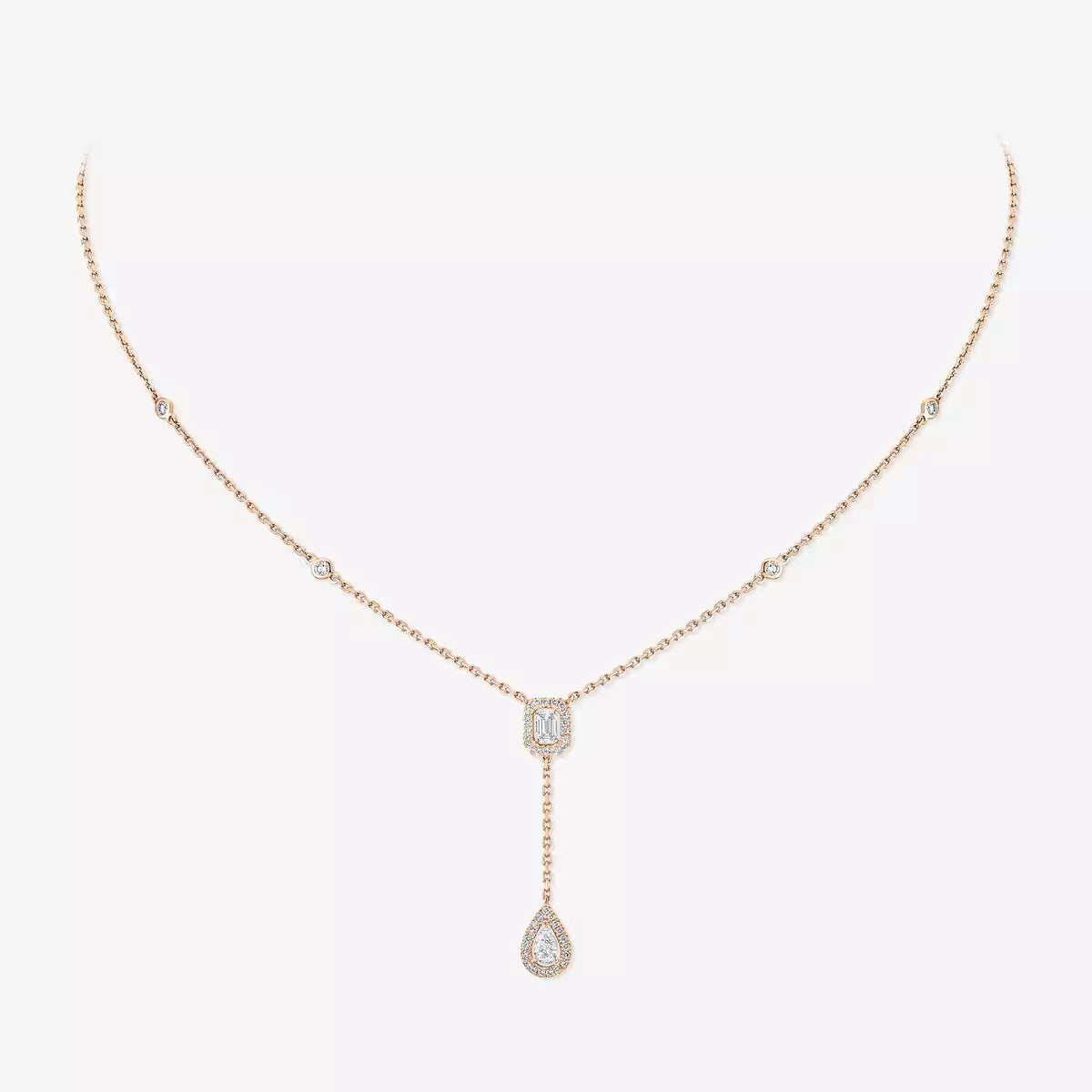 [Vicky]Gold Diamond Tie Necklace
