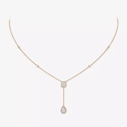 [Vicky]Gold Diamond Tie Necklace