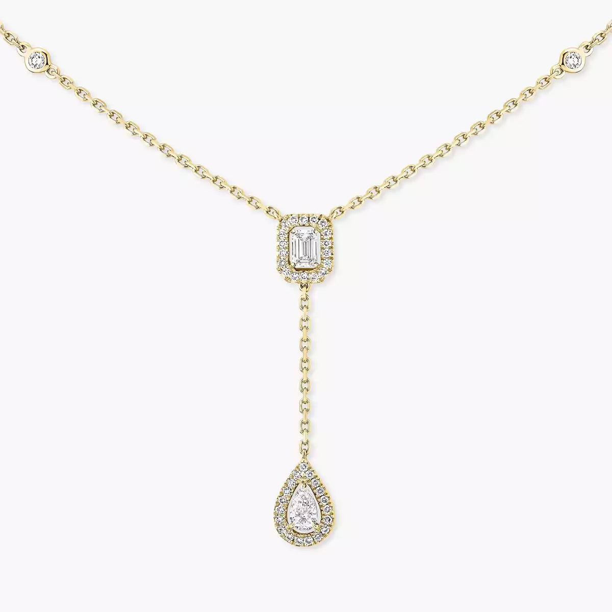 [Vicky]Gold Diamond Tie Necklace