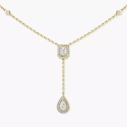 [Vicky]Gold Diamond Tie Necklace
