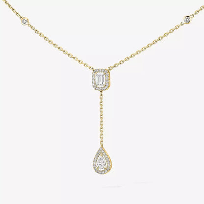 [Vicky]Gold Diamond Tie Necklace