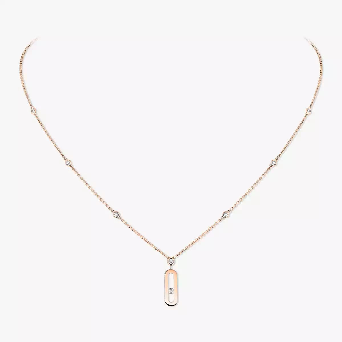 [Vicky] Move Uno Gold Diamond Long Necklace