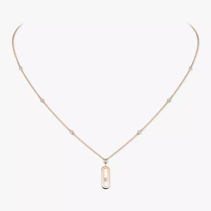 [Vicky] Move Uno Gold Diamond Long Necklace