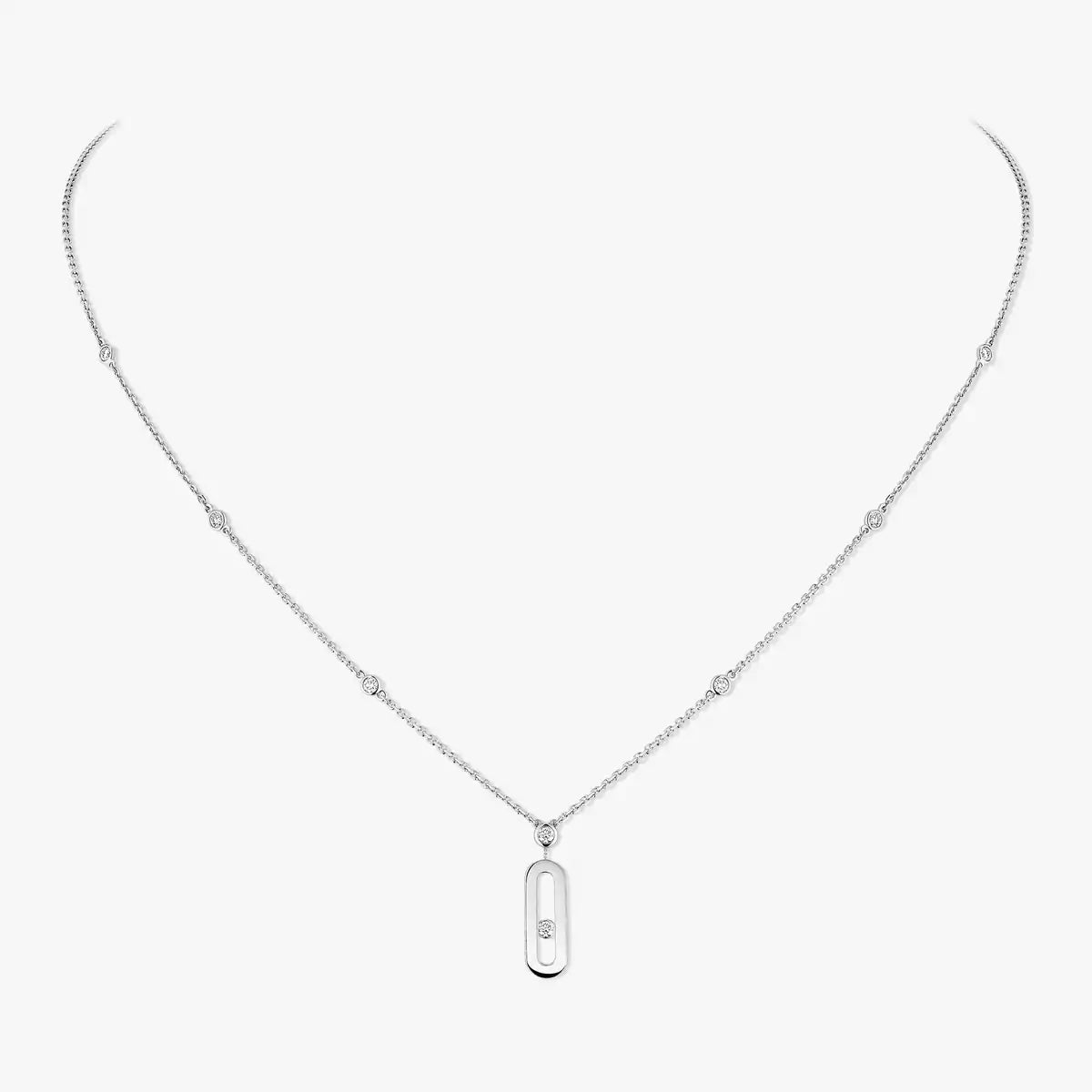 [Vicky] Move Uno Gold Diamond Long Necklace
