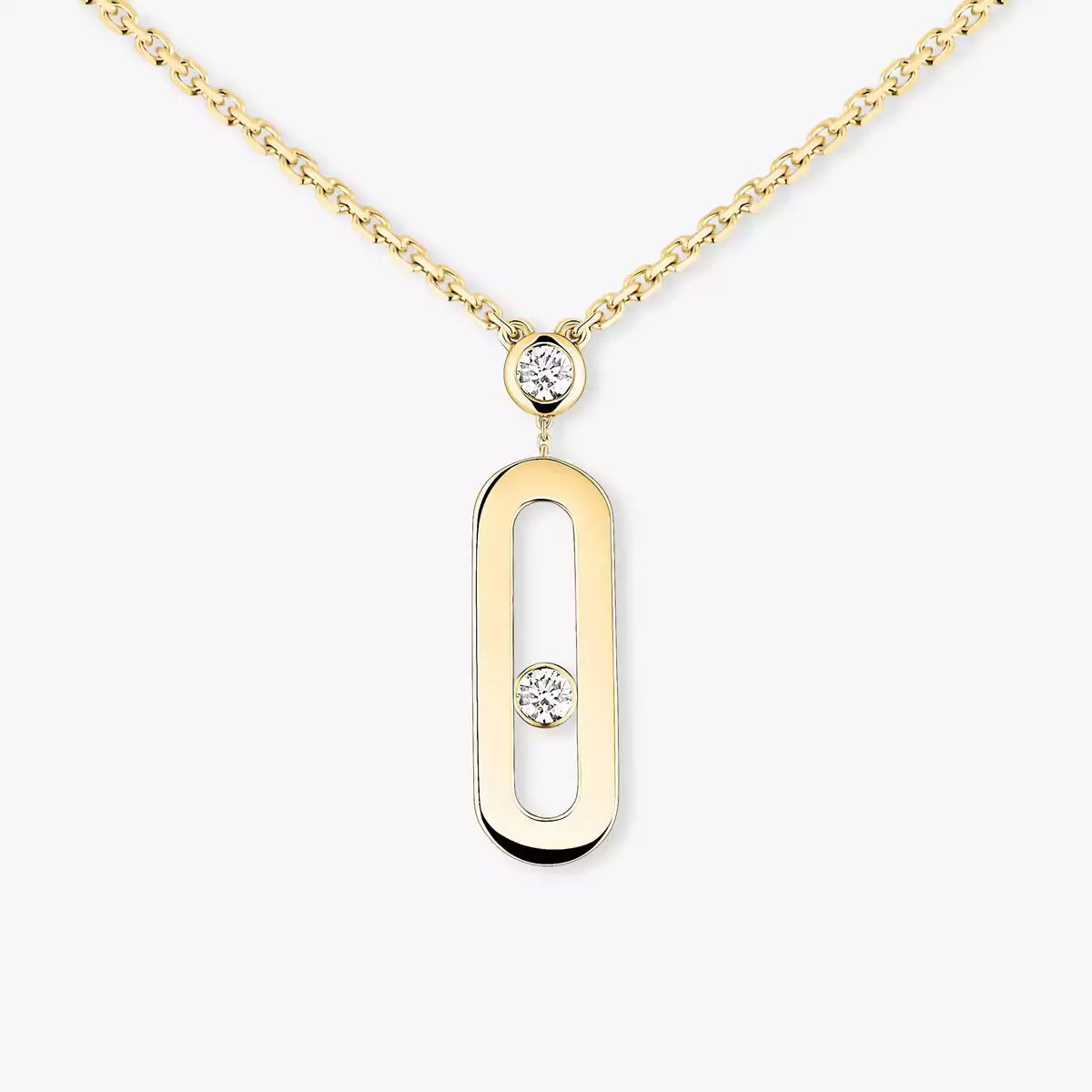 [Vicky] Move Uno Gold Diamond Long Necklace