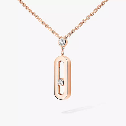 [Vicky] Move Uno Gold Diamond Long Necklace