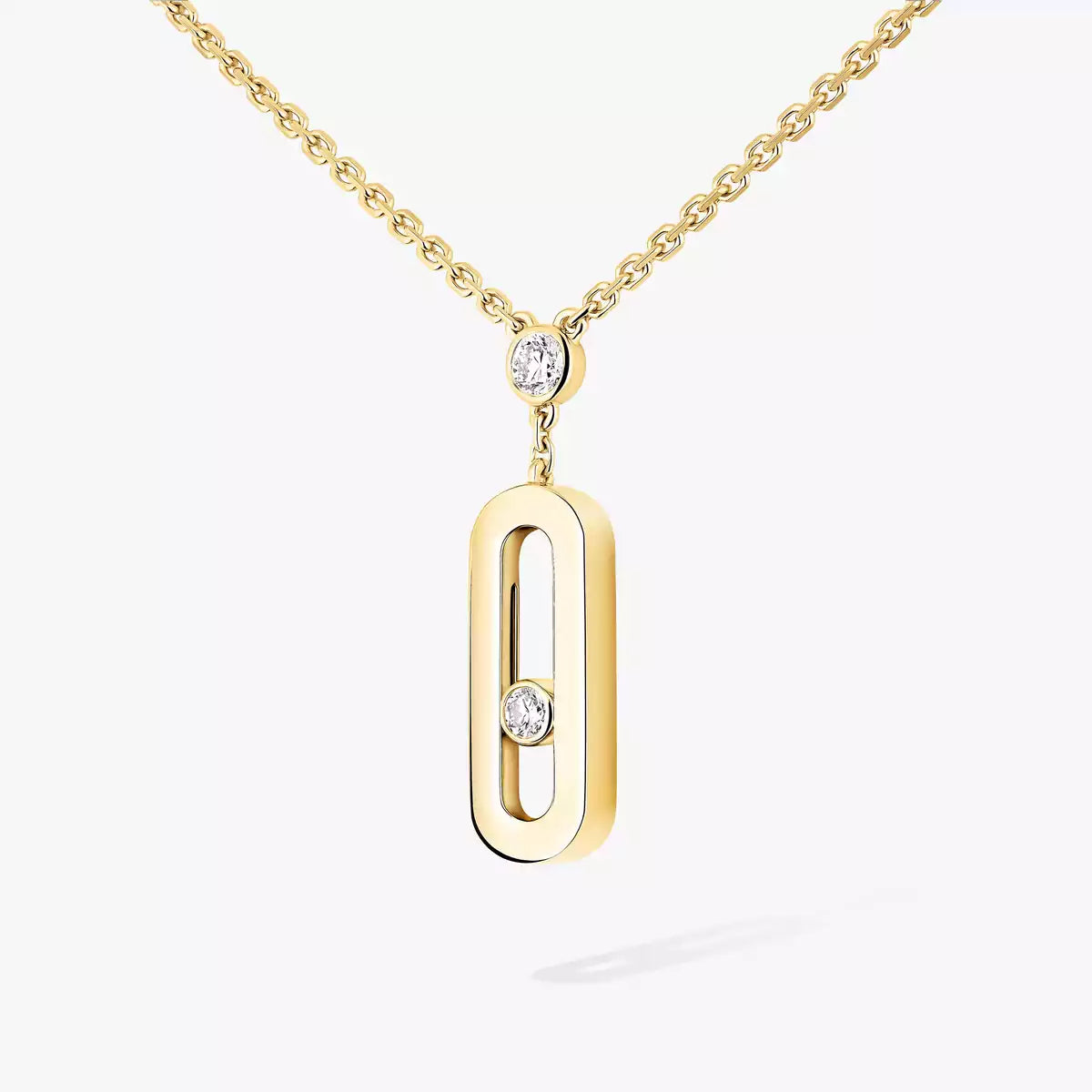 [Vicky] Move Uno Gold Diamond Long Necklace