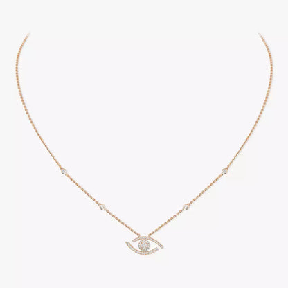 [Vicky]Pave_ Diamond Necklace Lucky Eye