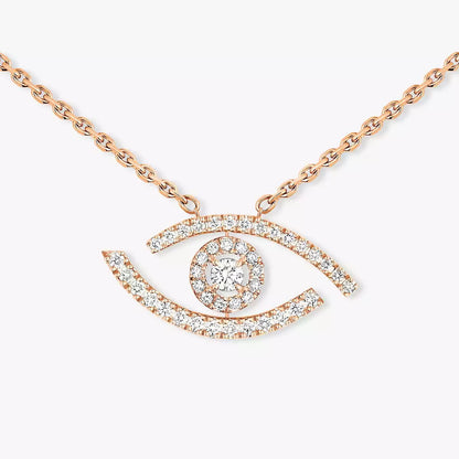 [Vicky]Pave_ Diamond Necklace Lucky Eye