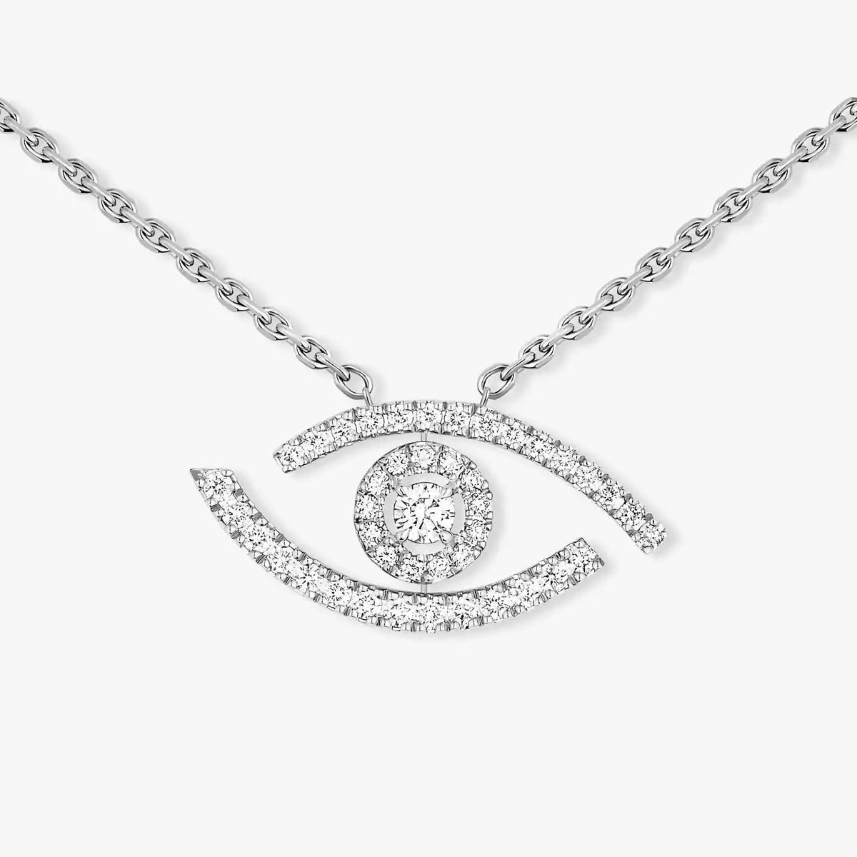 [Vicky]Pave_ Diamond Necklace Lucky Eye