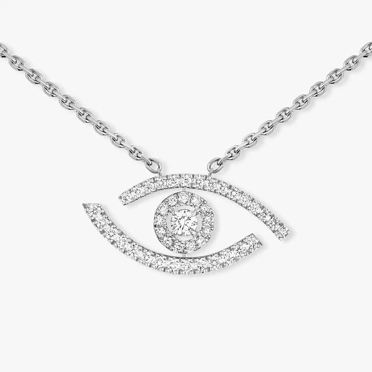 [Vicky]Pave_ Diamond Necklace Lucky Eye