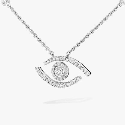 [Vicky]Pave_ Diamond Necklace Lucky Eye