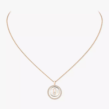 [Vicky]Lucky Move Diamond Necklace in Rose Gold and White Mother-of-Pearl