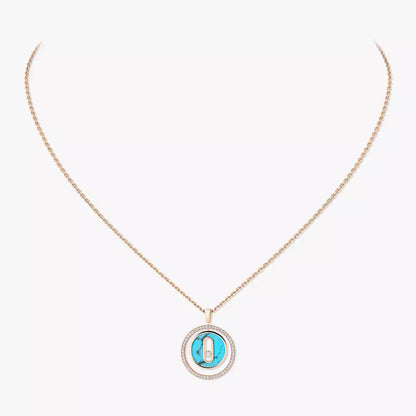 [Vicky]Lucky Move Diamond Necklace in Rose Gold and White Mother-of-Pearl