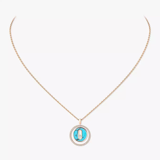 [Vicky]Lucky Move Diamond Necklace in Rose Gold and White Mother-of-Pearl