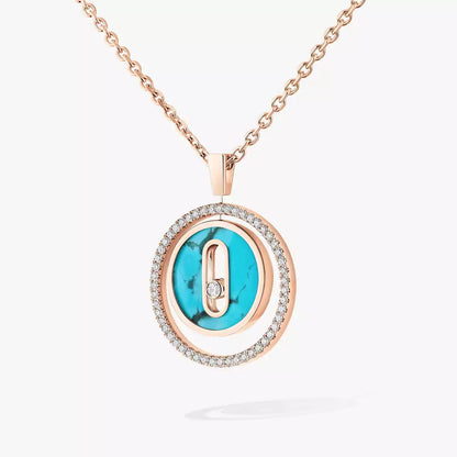 [Vicky]Lucky Move Diamond Necklace in Rose Gold and White Mother-of-Pearl