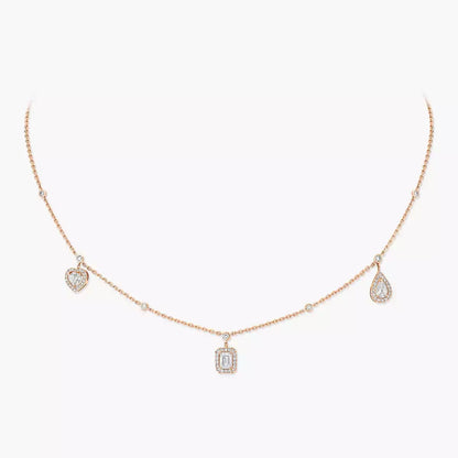 [Vicky]My Twin Diamond Necklace in Silver