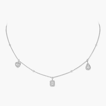 [Vicky]My Twin Diamond Necklace in Silver