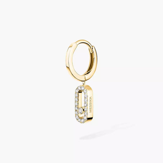 [Vicky]Move Uno Single Diamond Hoop Earring