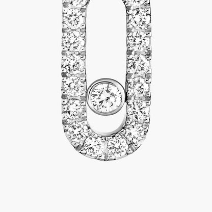 [Vicky]Move Uno Single Diamond Hoop Earring