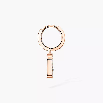 [Vicky]Move Uno Single Diamond Hoop Earring