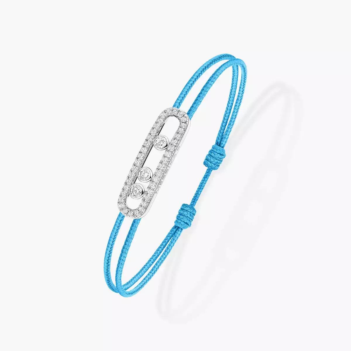[Vicky]Messika Care(s) pink cord pavé bracelet
