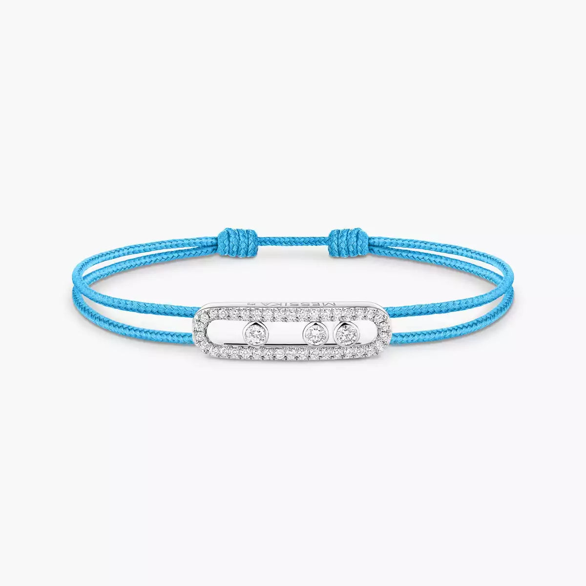 [Vicky]Messika Care(s) pink cord pavé bracelet