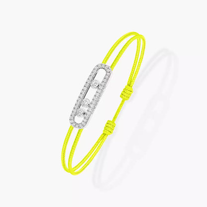[Vicky]Messika Care(s) pink cord pavé bracelet
