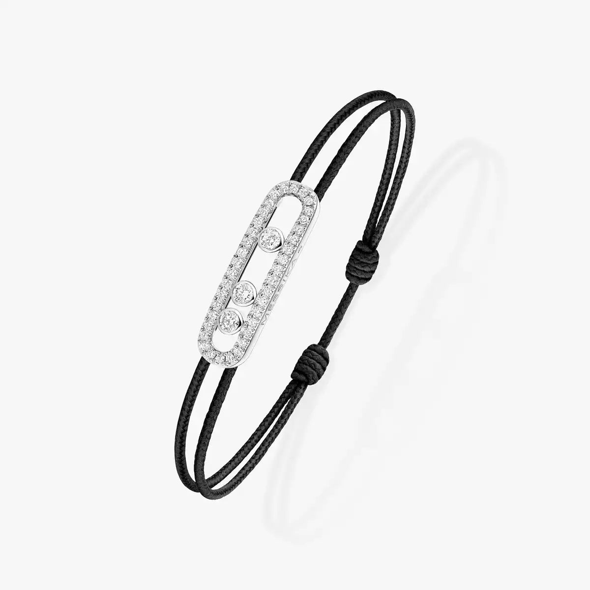[Vicky]Messika Care(s) pink cord pavé bracelet