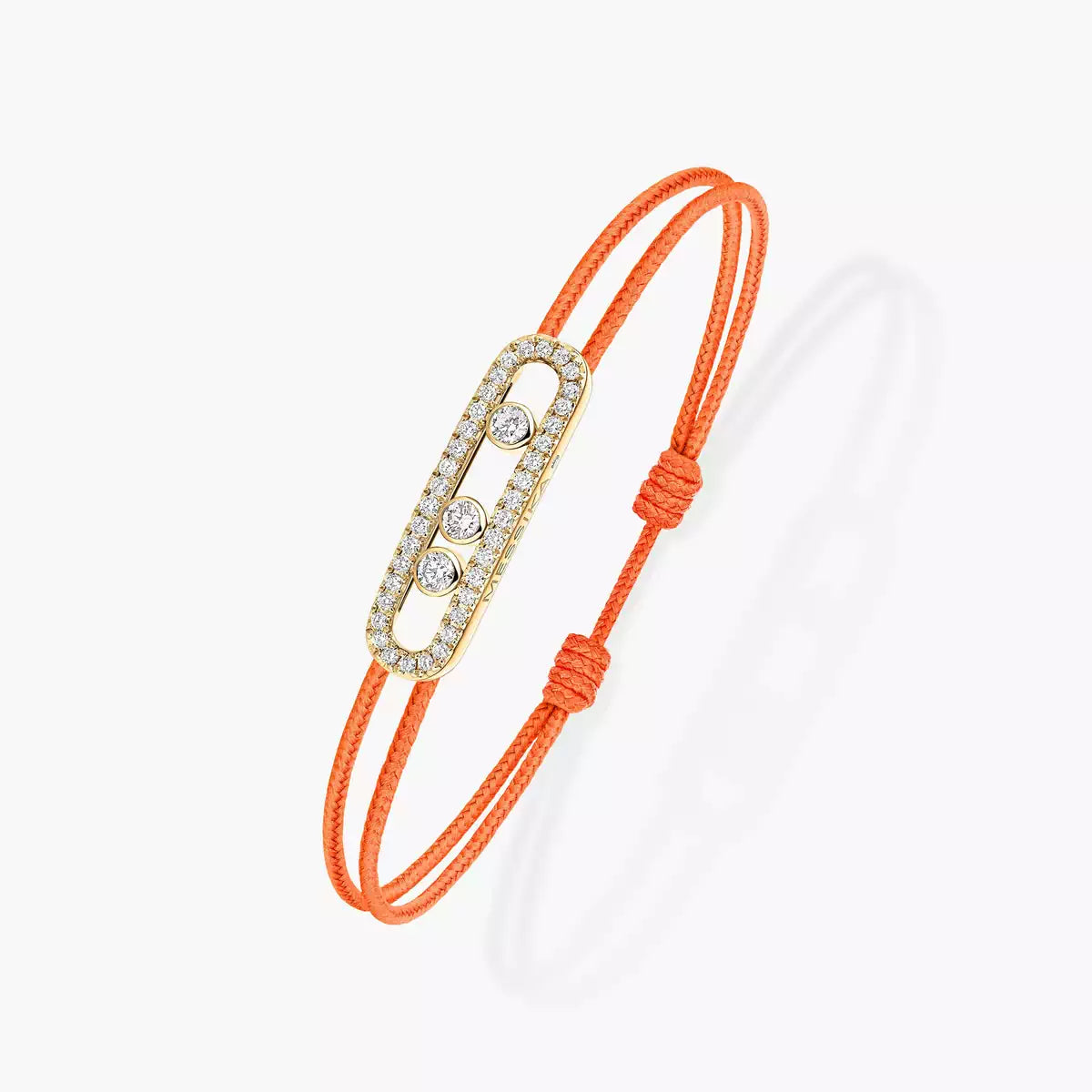 [Vicky]Messika Care(s) pink cord pavé bracelet