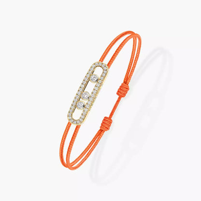 [Vicky]Messika Care(s) pink cord pavé bracelet
