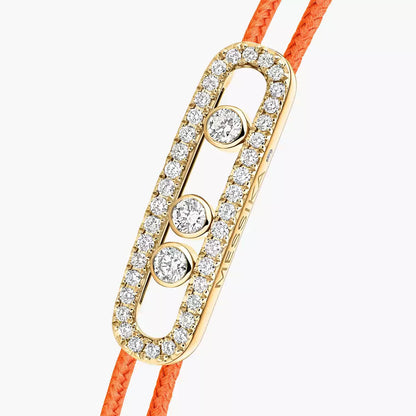 [Vicky]Messika Care(s) pink cord pavé bracelet