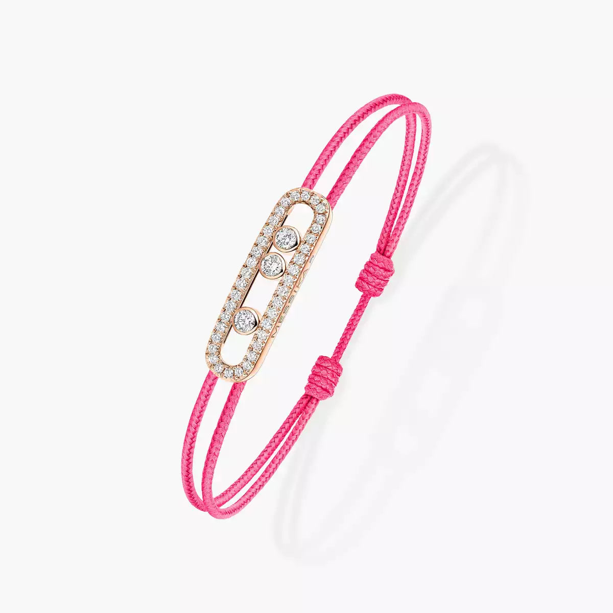 [Vicky]Messika Care(s) pink cord pavé bracelet