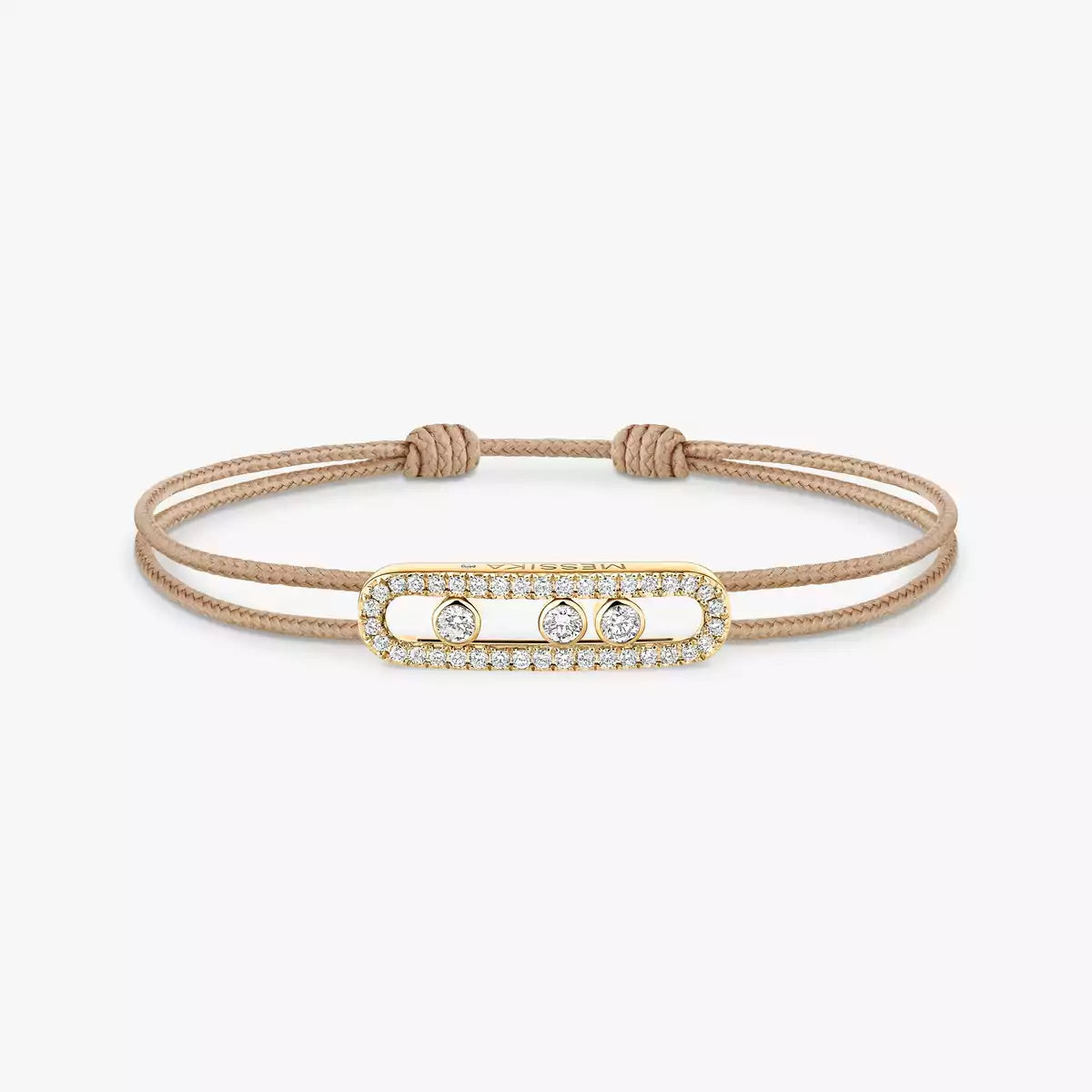 [Vicky]Messika Care(s) pink cord pavé bracelet