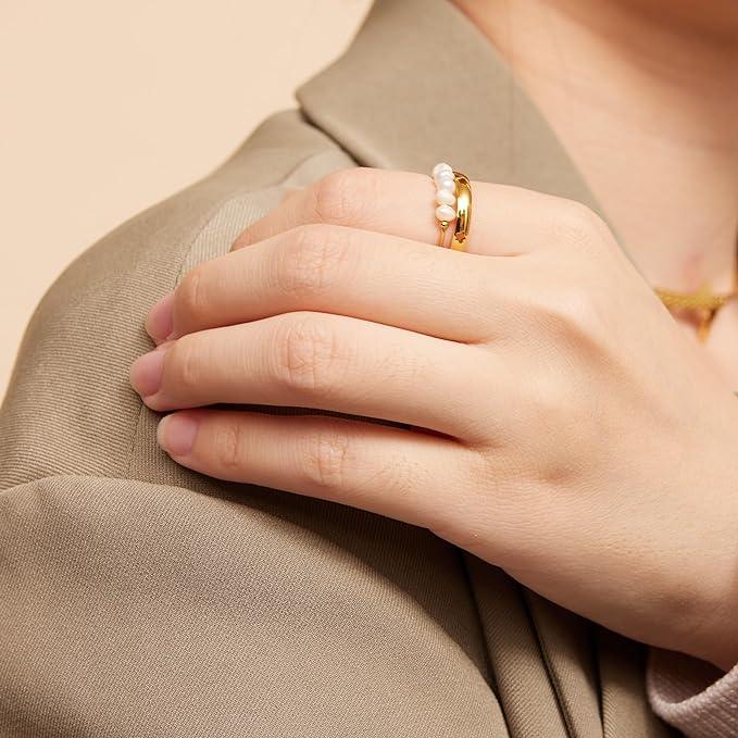 [Royal Vicky]Magnolia Freshwater Pearl Gold Ring