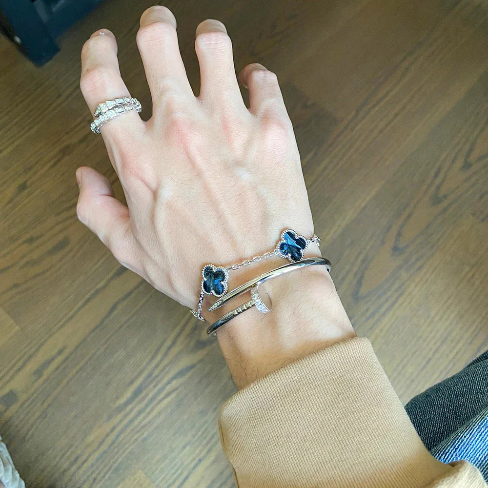 [Vicky]CLOVER 5 MOTIF PIETERSITE BRACELET COLLECTION