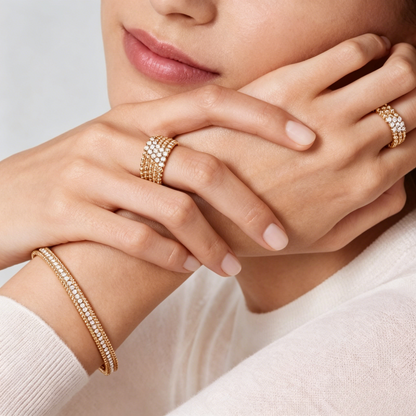 [Vicky] THREE-ROW DIAMOND RING