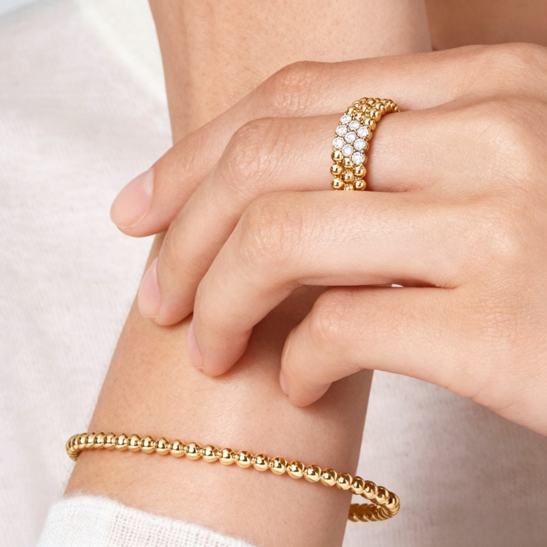 [Vicky] THREE-ROW DIAMOND RING