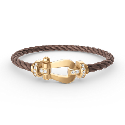 [Vicky]FORCE LARGE HORSESHOE HALF DIAMOND BRACELET GOLD
