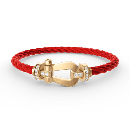 [Vicky]FORCE LARGE HORSESHOE HALF DIAMOND BRACELET GOLD