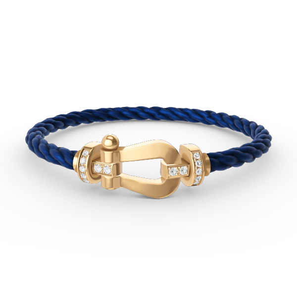[Vicky]FORCE LARGE HORSESHOE HALF DIAMOND BRACELET GOLD