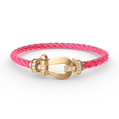 [Vicky]FORCE LARGE HORSESHOE HALF DIAMOND BRACELET GOLD